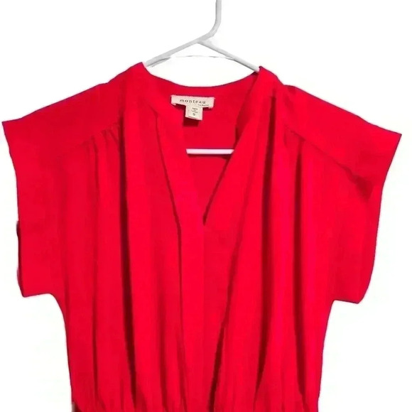 Bold Red Sleeveless Dress with Waist Tie - Picture 6 of 6